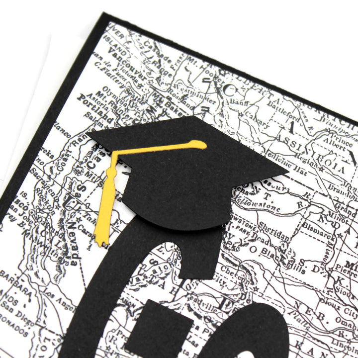 US Map Graduation Card | Handmade Go Far Congratulations Greeting Card | 5X7 Overstock