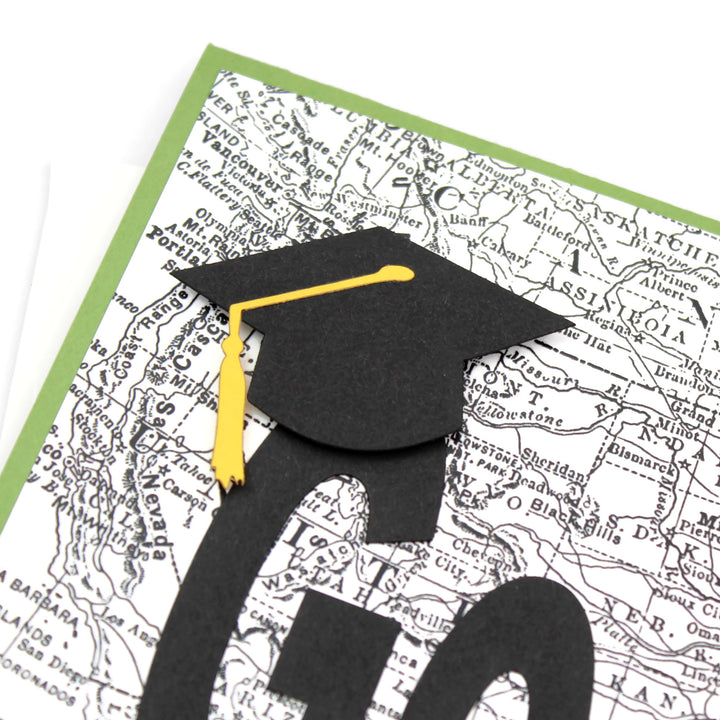 US Map Graduation Card | Handmade Go Far Congratulations Greeting Card | 5X7 Overstock