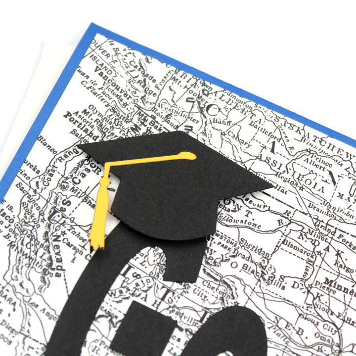 US Map Graduation Card | Handmade Go Far Congratulations Greeting Card | 5X7 Overstock