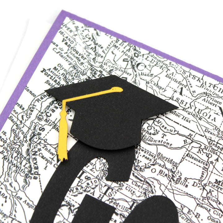 US Map Graduation Card | Handmade Go Far Congratulations Greeting Card | 5X7 Overstock