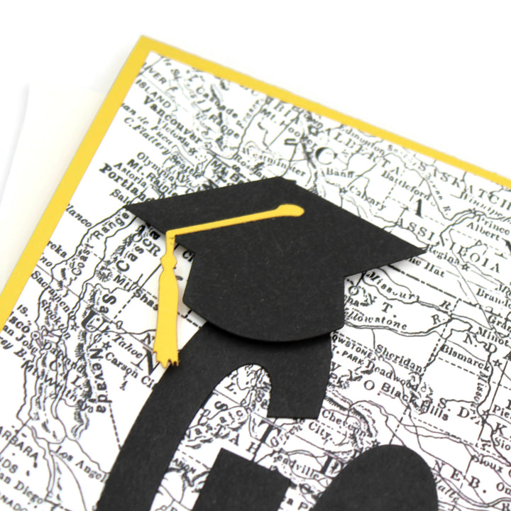 US Map Graduation Card | Handmade Go Far Congratulations Greeting Card | 5X7 Overstock