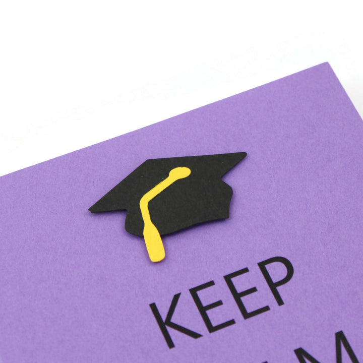 Graduation Card Single | Handmade Grad Cap or Diploma Notecards | Keep Calm and Graduate | Discontinued Blank Inside