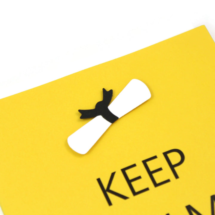 Graduation Card Single | Handmade Grad Cap or Diploma Notecards | Keep Calm and Graduate | Discontinued Blank Inside