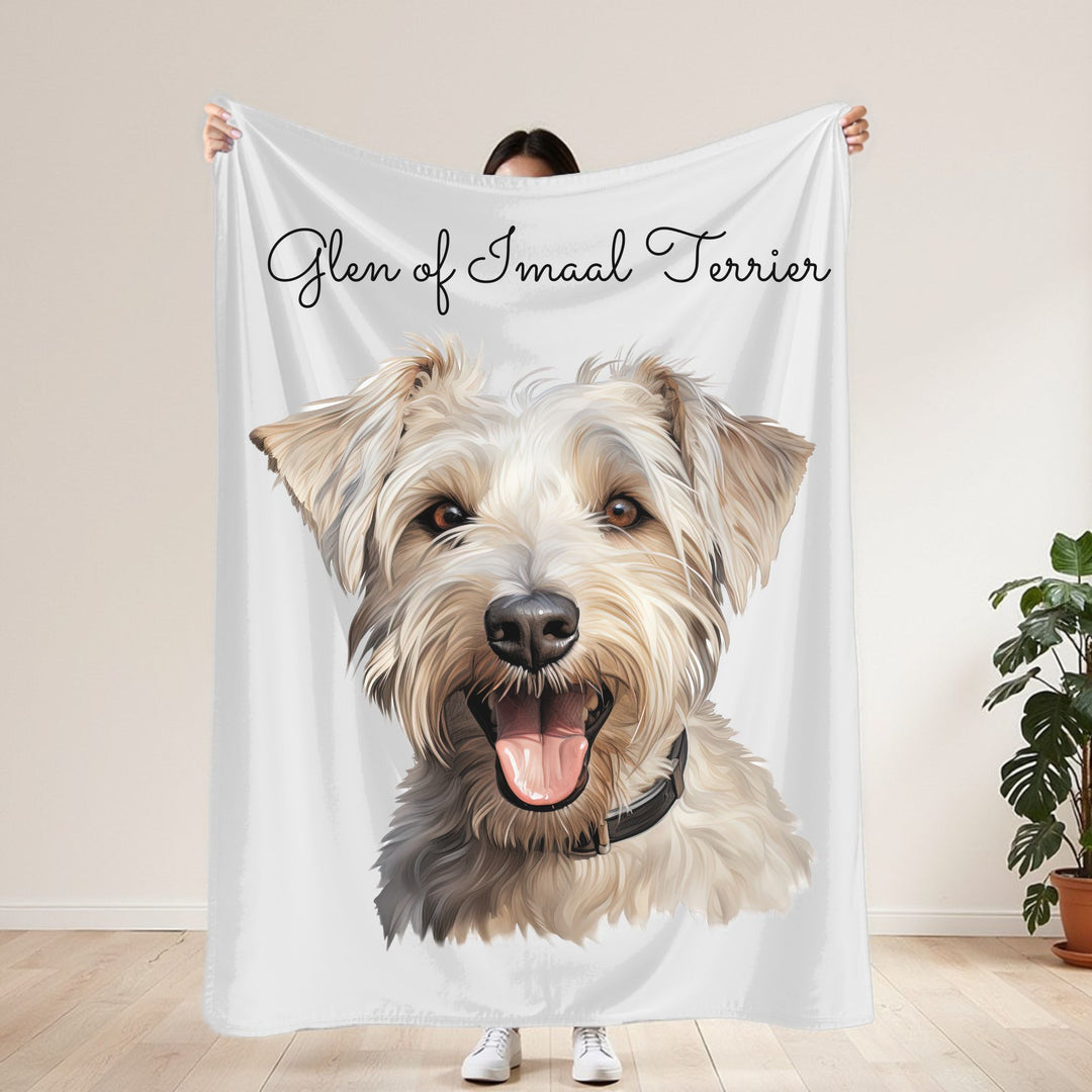 Wheaten Glen of Imaal Terrier Portrait Velveteen Plush Blanket | Dog Pet Throw