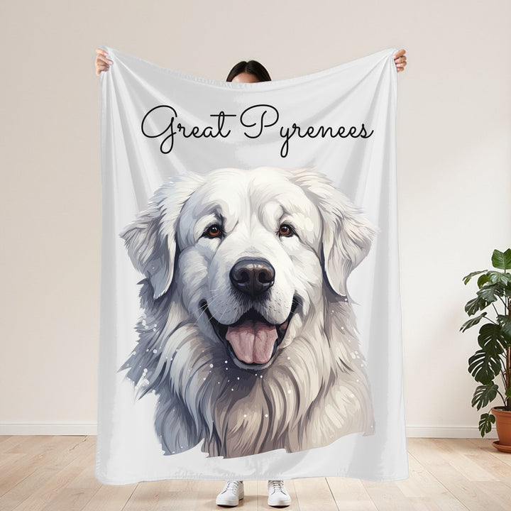 Great Pyrenees Velveteen Plush Blanket | Cozy Dog Throw - Embellish by Jackie - Handmade Greeting Cards