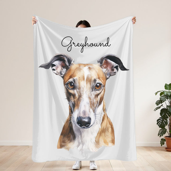 Greyhound dog velveteen plush blanket | cozy fleece throw - Embellish by Jackie - Handmade Greeting Cards