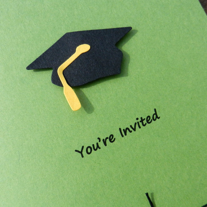 White Graduation Invitations Pack of 10 Graduation Cap