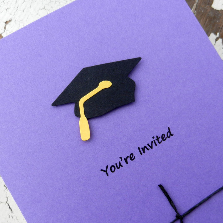 White Graduation Invitations Pack of 10 Graduation Cap