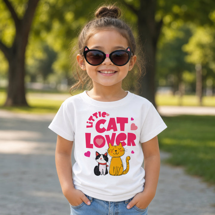Little Cat Lover Kids T-shirt | Cute Cartoon Cats, Heart Design