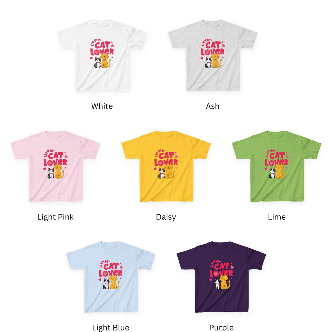 Little Cat Lover Kids T-shirt | Cute Cartoon Cats, Heart Design