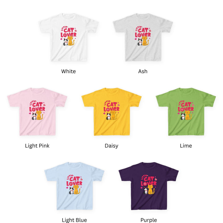 Little Cat Lover Kids T-shirt | Cute Cartoon Cats, Heart Design