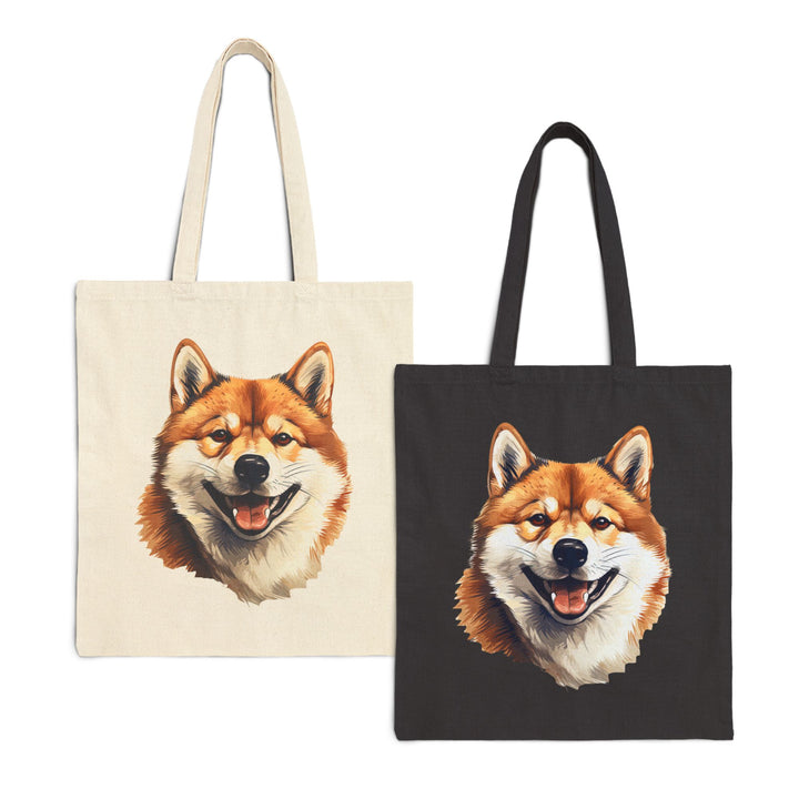 Adorable Shiba Inu Dog Cotton Canvas Tote Bag, Eco-Friendly Shopping Bag, Dog Lover Gift, Pet Tote, Cute Grocery Bag