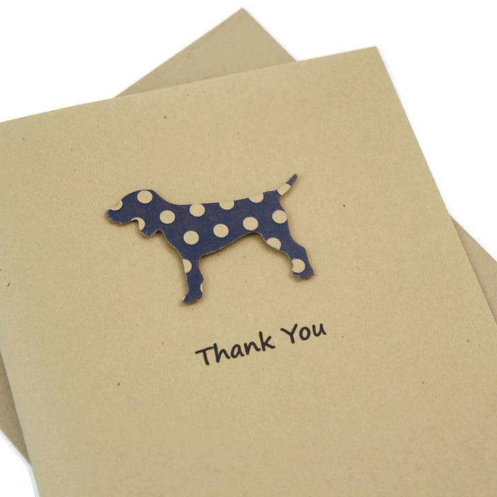Standard Dog Thank You Notecard | Handmade Generic Dog Thank You Greeting Card | Black Brown Yellow Dog | Single Card and Envelope | Limited Quantity