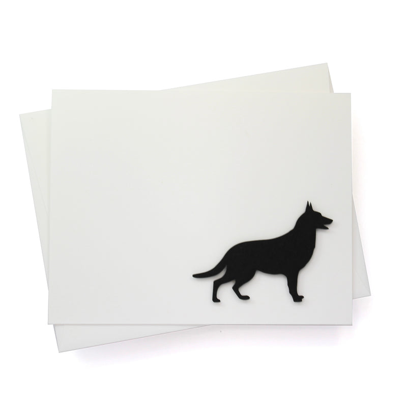 Dog Blank Card White Base Horizontal | 200+ Dog Breeds to Choose from | 25 Dog Colors Available | Blank Inside | Single Card or 10 Pack