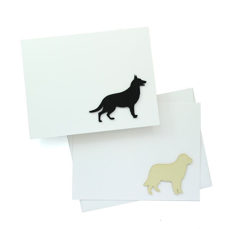 Dog Blank Card White Base Horizontal | 200+ Dog Breeds to Choose from | 25 Dog Colors Available | Blank Inside | Single Card or 10 Pack