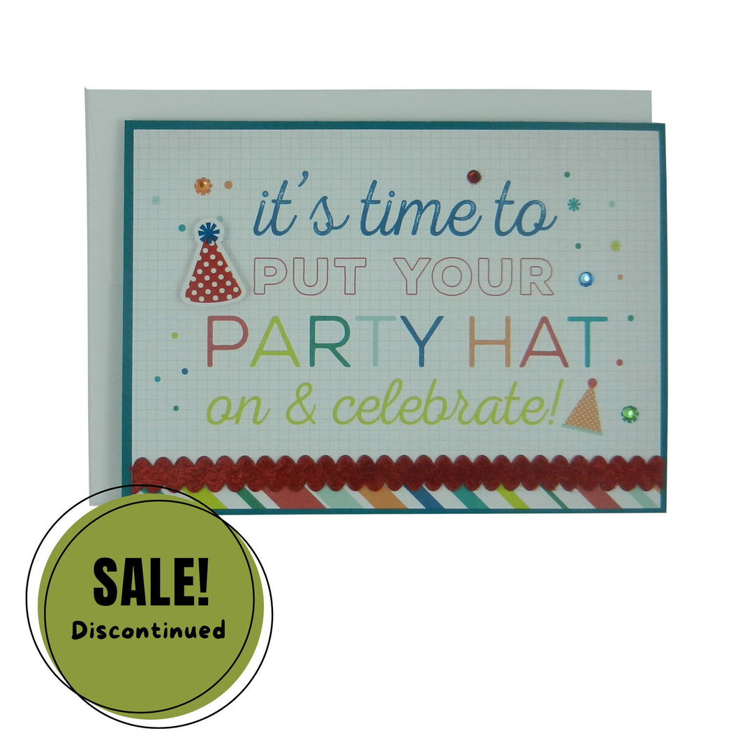 Party Hat Happy Birthday Handmade Greeting Card Generic Birthday Card birthday card for kids - Embellish by Jackie - Handmade Greeting Cards