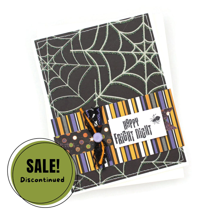 Halloween Spider Web Card - Happy Fright Night - Handmade Halloween Greeting Card A2