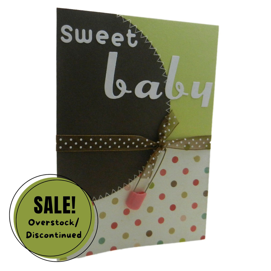 Handmade Baby Congratulations Greeting Card Sweet Baby Polka dot with pink diaper pin for baby girl - Embellish by Jackie - Handmade Greeting Cards