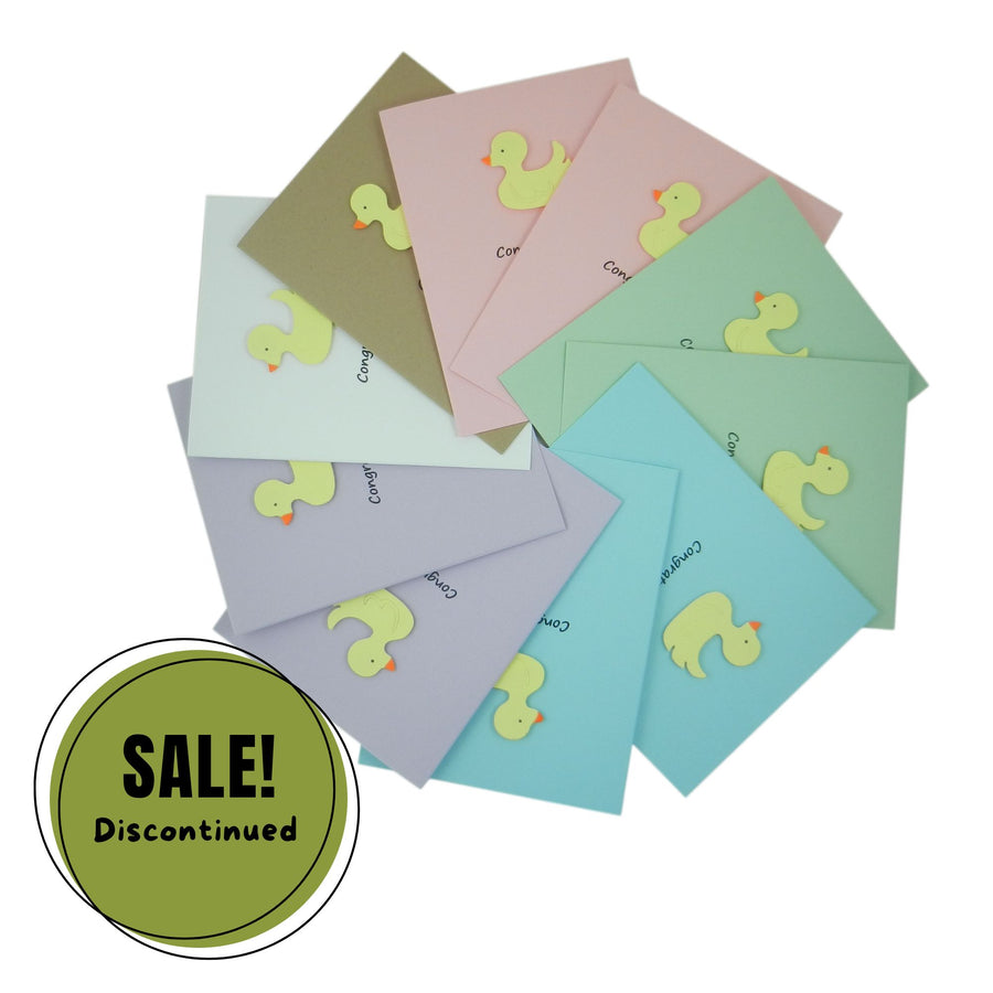 Ducky New Baby Congratulations Greeting Cards A2 Variety of Colors Card stock embellishment - Embellish by Jackie - Handmade Greeting Cards