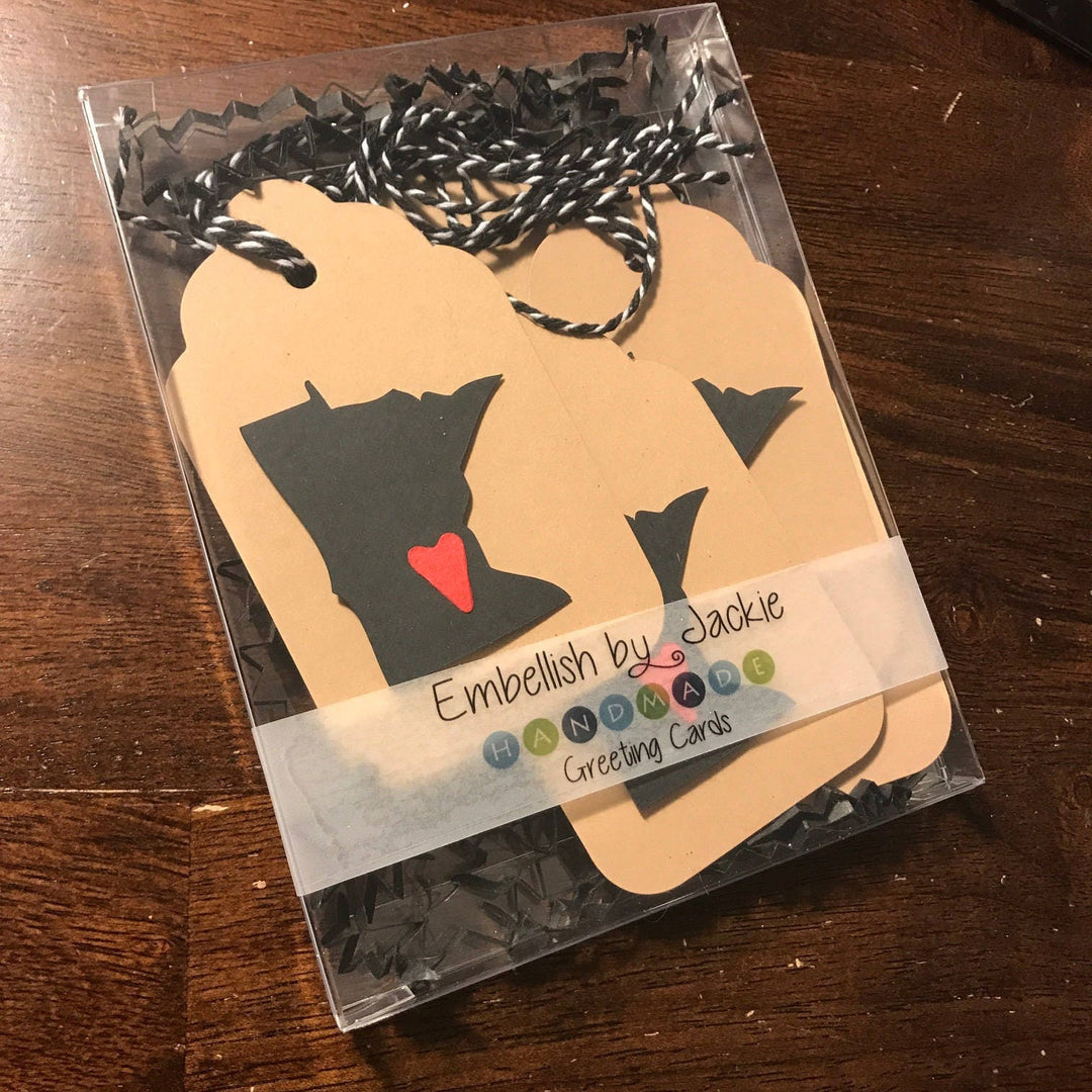 Minnesota Gift Tags 6 Pack Handmade Gift Tag Minnesota Gifts Minnesota State New Home Gift Kraft Gift Tags Christmas Gift Tags Minnesota