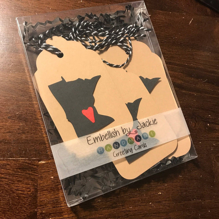 Minnesota Gift Tags 6 Pack Handmade Gift Tag Minnesota Gifts Minnesota State New Home Gift Kraft Gift Tags Christmas Gift Tags Minnesota