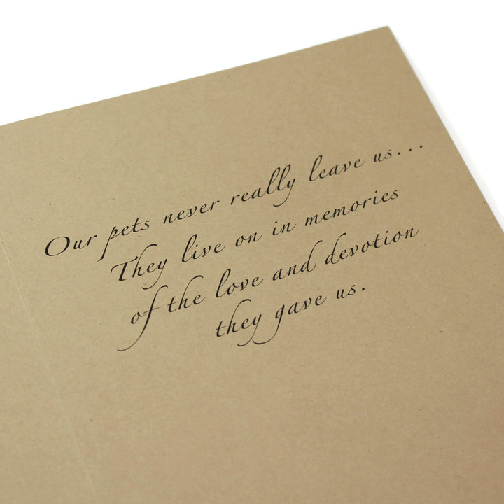 Black Cat Floral Wreath Sympathy Card | Kitty Silhouette | Handmade 5x7 Pet Condolences Greeting | Kraft Brown | Discount Overstock