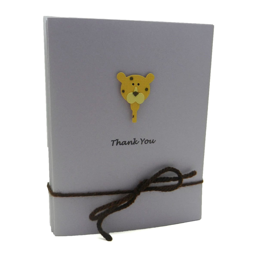 Leopard Thank You Cards - Purple - Baby Shower Handmade - 10 Pack