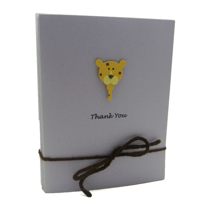 Leopard Thank You Cards - Purple - Baby Shower Handmade - 10 Pack
