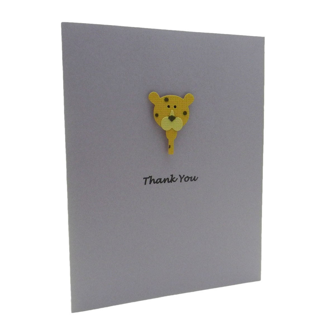 Leopard Thank You Cards - Purple - Baby Shower Handmade - 10 Pack