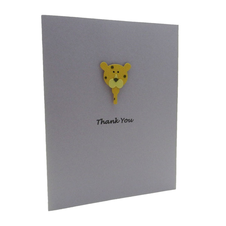 Leopard Thank You Cards - Purple - Baby Shower Handmade - 10 Pack