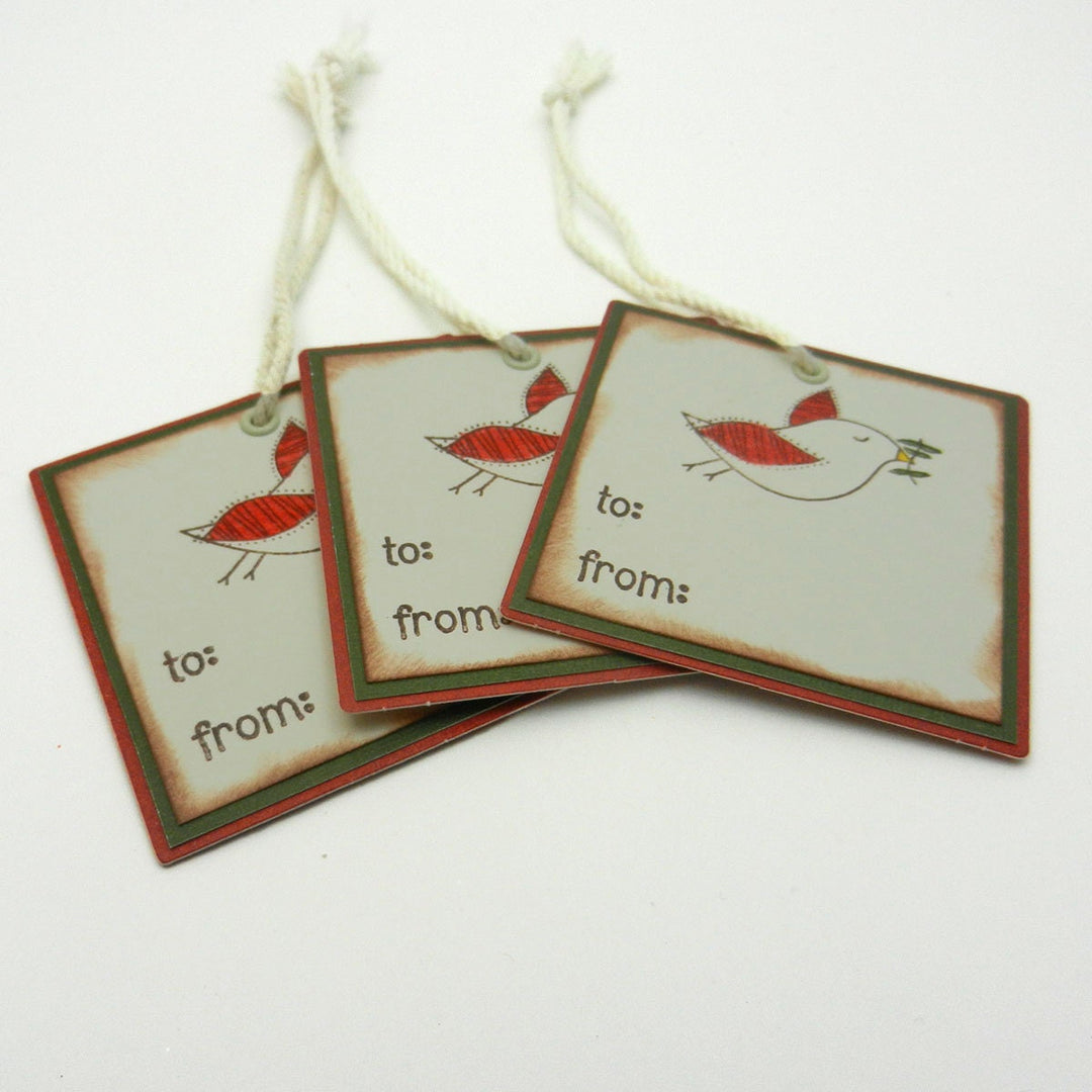 Christmas Tags - 3 Pack - Handmade - Recycled - Upcycled