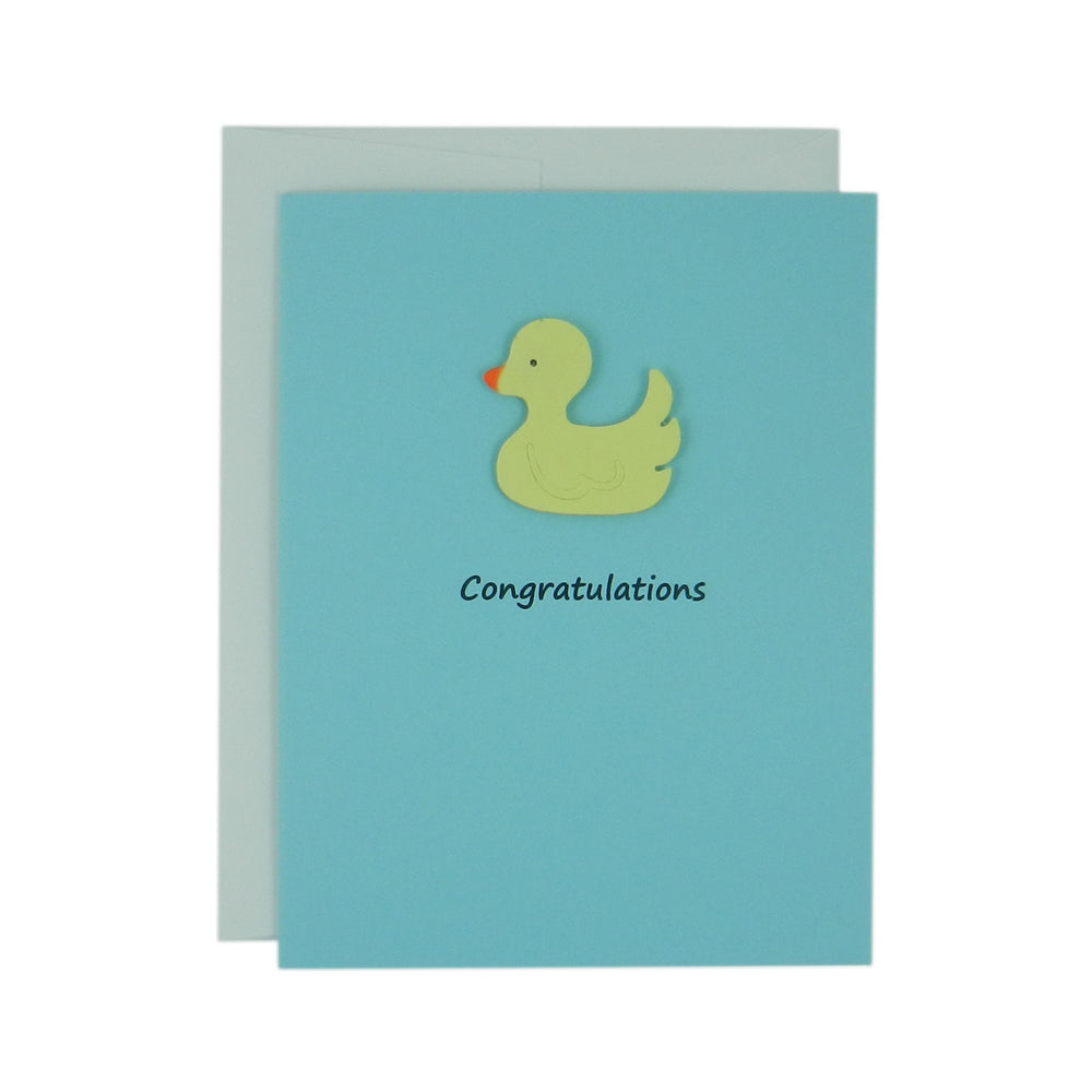 Yellow Duckie Congratulations Card | Baby Shower Greeting Card with Envelope Multiple Colors