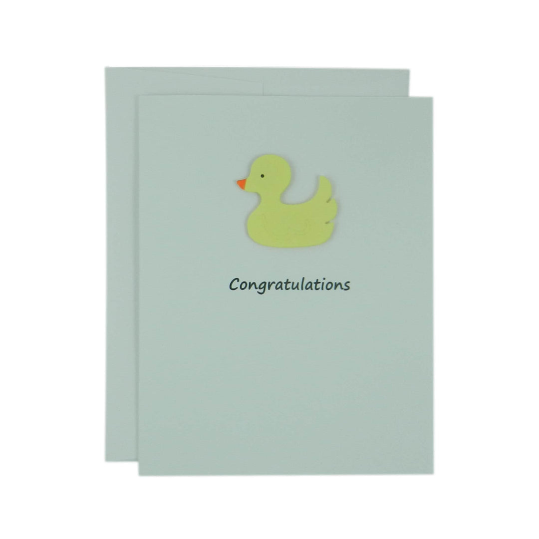 Yellow Duckie Congratulations Card | Baby Shower Greeting Card with Envelope Multiple Colors