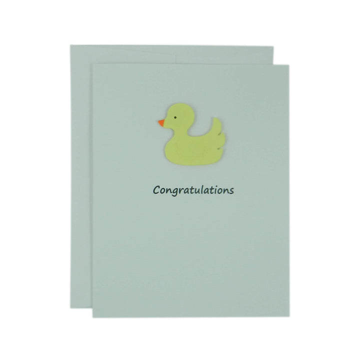 Yellow Duckie Congratulations Card | Baby Shower Greeting Card with Envelope Multiple Colors