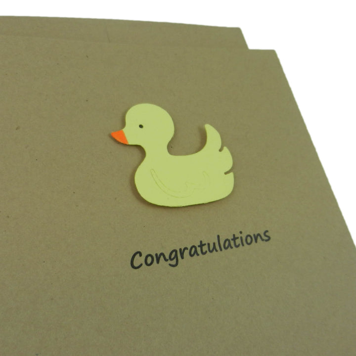 Yellow Duckie Congratulations Card | Baby Shower Greeting Card with Envelope Multiple Colors