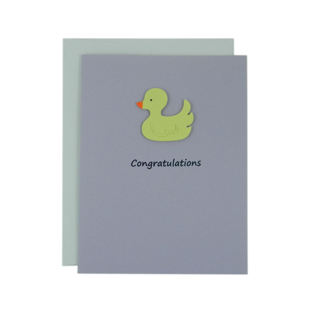 Yellow Duckie Congratulations Card | Baby Shower Greeting Card with Envelope Multiple Colors