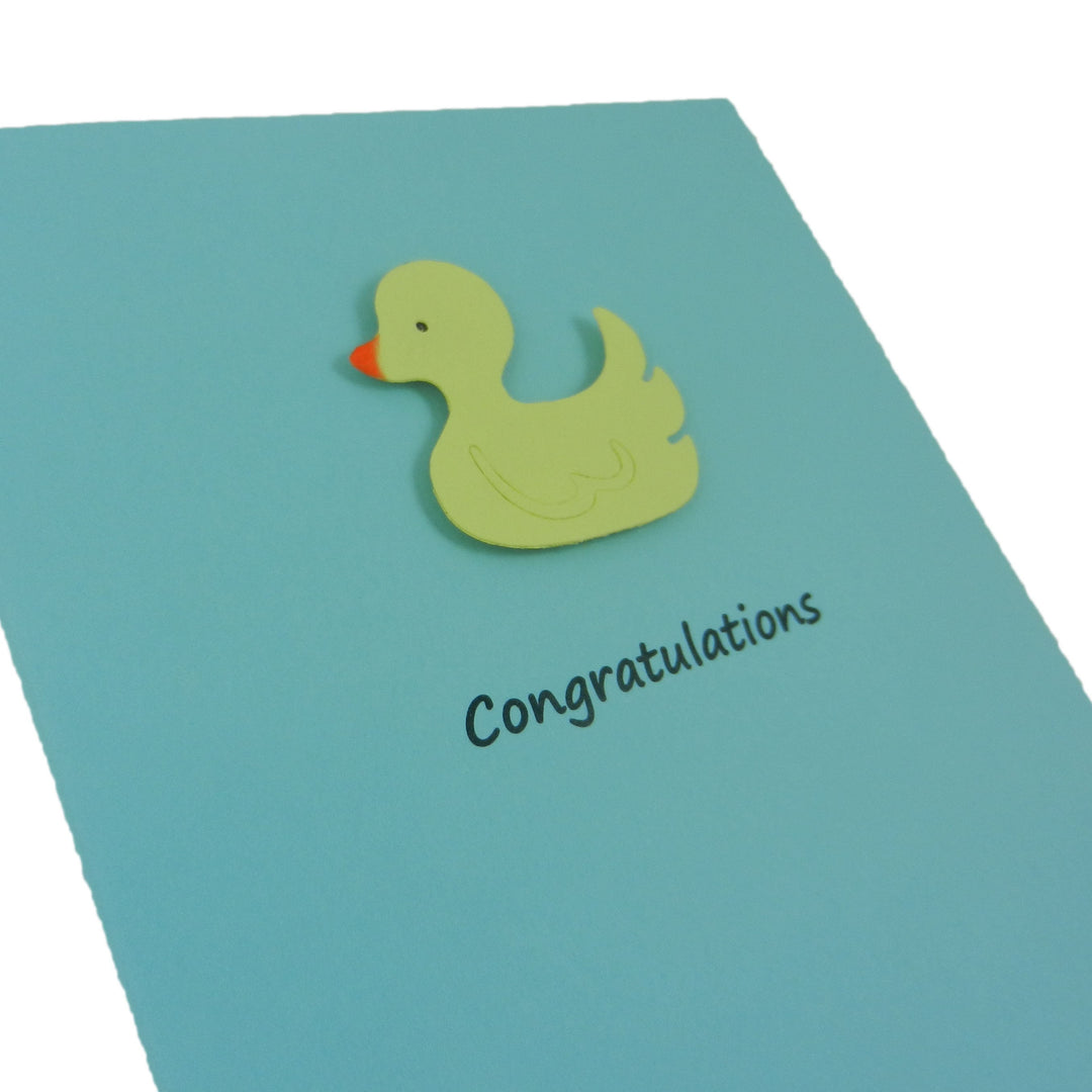 Yellow Duckie Congratulations Card | Baby Shower Greeting Card with Envelope Multiple Colors