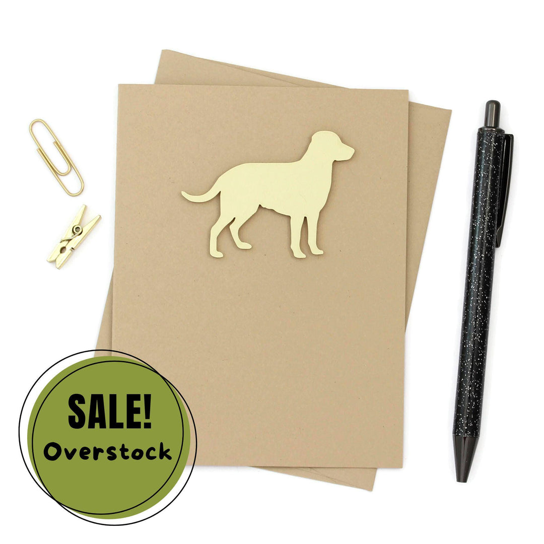 Yellow Lab Labrador Retriever Blank Greeting Card Single | Handmade Dog Blank Notecard | Kraft Brown with Envelope | Pet Lover