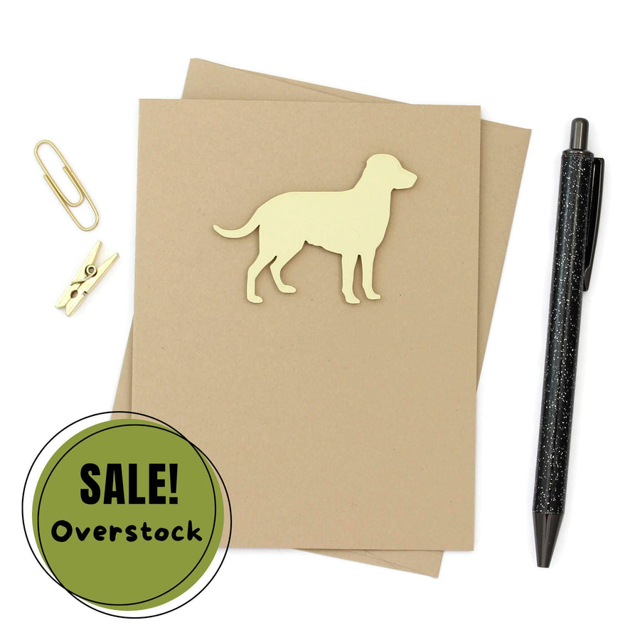 Yellow Lab Labrador Retriever Blank Greeting Card Single | Handmade Dog Blank Notecard | Kraft Brown with Envelope | Pet Lover