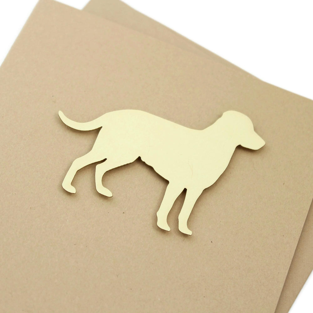 Yellow Lab Labrador Retriever Blank Greeting Card Single | Handmade Dog Blank Notecard | Kraft Brown with Envelope | Pet Lover