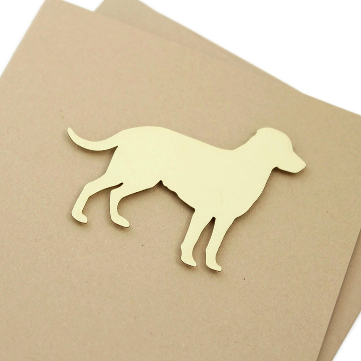 Yellow Lab Labrador Retriever Blank Greeting Card Single | Handmade Dog Blank Notecard | Kraft Brown with Envelope | Pet Lover