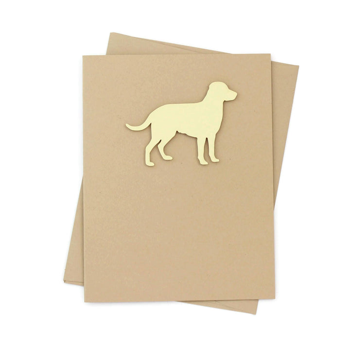 Yellow Lab Labrador Retriever Blank Greeting Card Single | Handmade Dog Blank Notecard | Kraft Brown with Envelope | Pet Lover