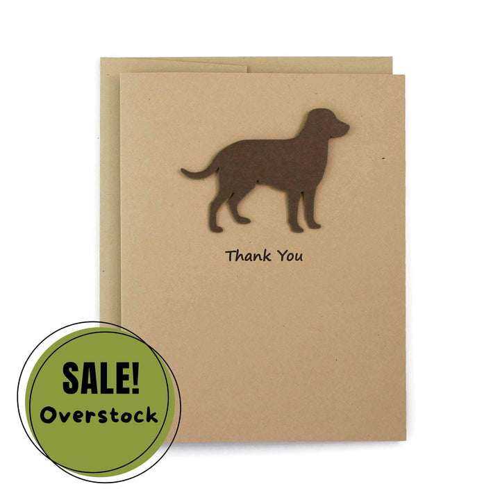 Chocolate Lab Labrador Retriever Thank You Greeting Card Single | Handmade Dog Blank Notecard | Kraft Brown with Envelope | Pet Lover