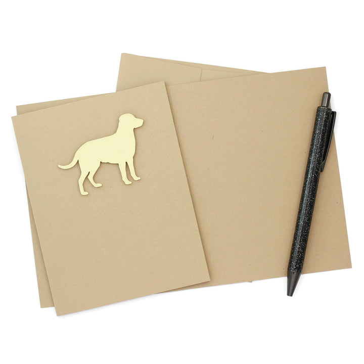 Yellow Lab Labrador Retriever Blank Greeting Card Single | Handmade Dog Blank Notecard | Kraft Brown with Envelope | Pet Lover