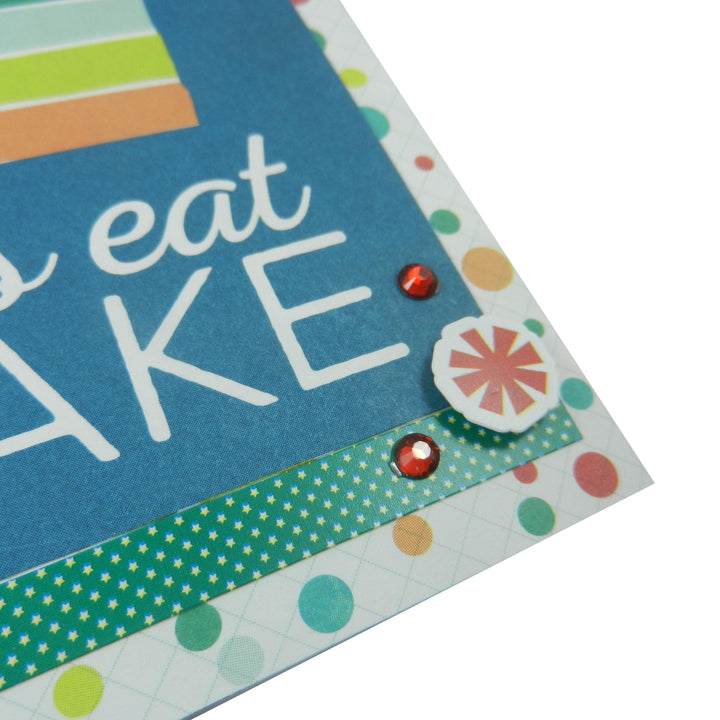 Let's Eat Cake Happy Birthday Handmade Greeting Card Generic Birthday Card birthday card for kids Colorful happy birthday greetings