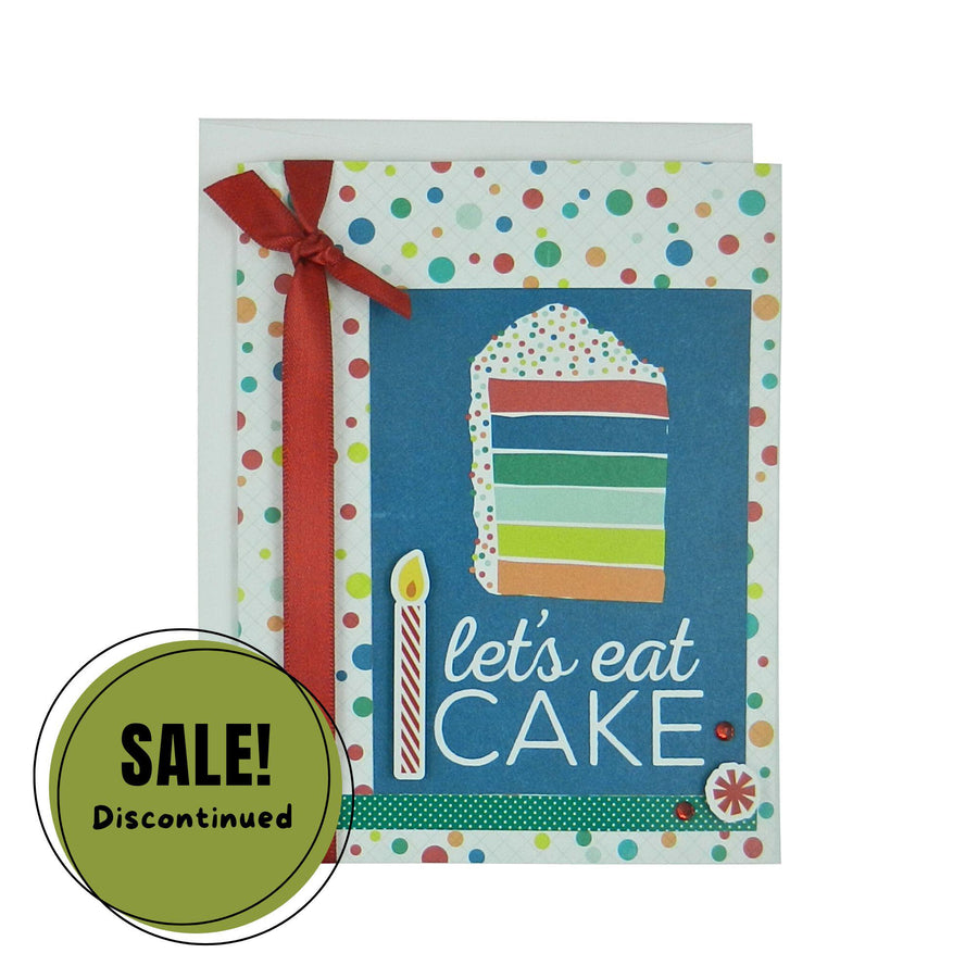 Let's Eat Cake Happy Birthday Handmade Greeting Card Generic Birthday Card birthday card for kids Colorful happy birthday greetings