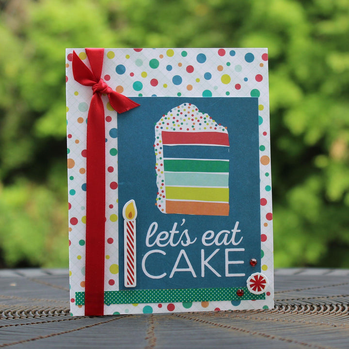 Let's Eat Cake Happy Birthday Handmade Greeting Card Generic Birthday Card birthday card for kids Colorful happy birthday greetings