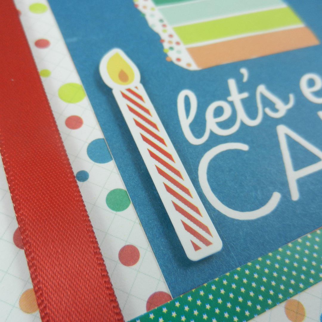 Let's Eat Cake Happy Birthday Handmade Greeting Card Generic Birthday Card birthday card for kids Colorful happy birthday greetings
