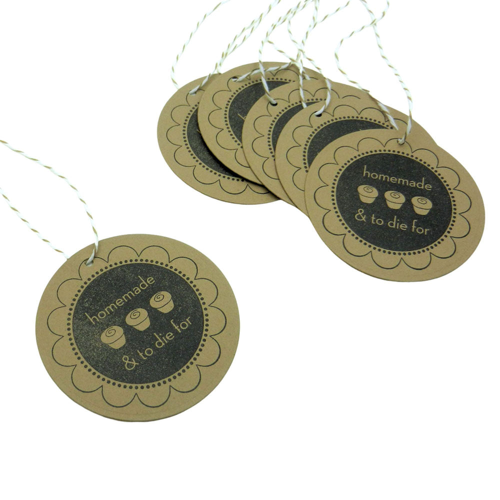 Gift Tags - Homemade & to die for - Kraft - 6 pack