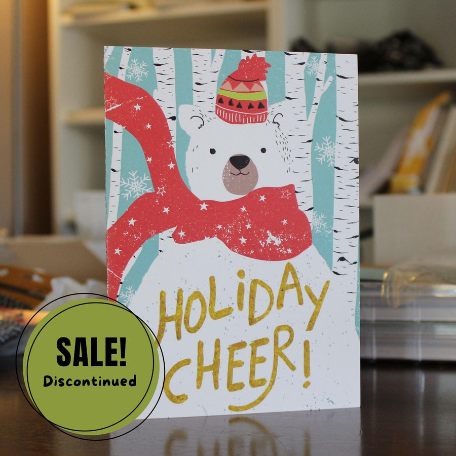 Cute Polar Bear Holiday Cheer Christmas Greeting Cards Pack of 10 with Envelopes